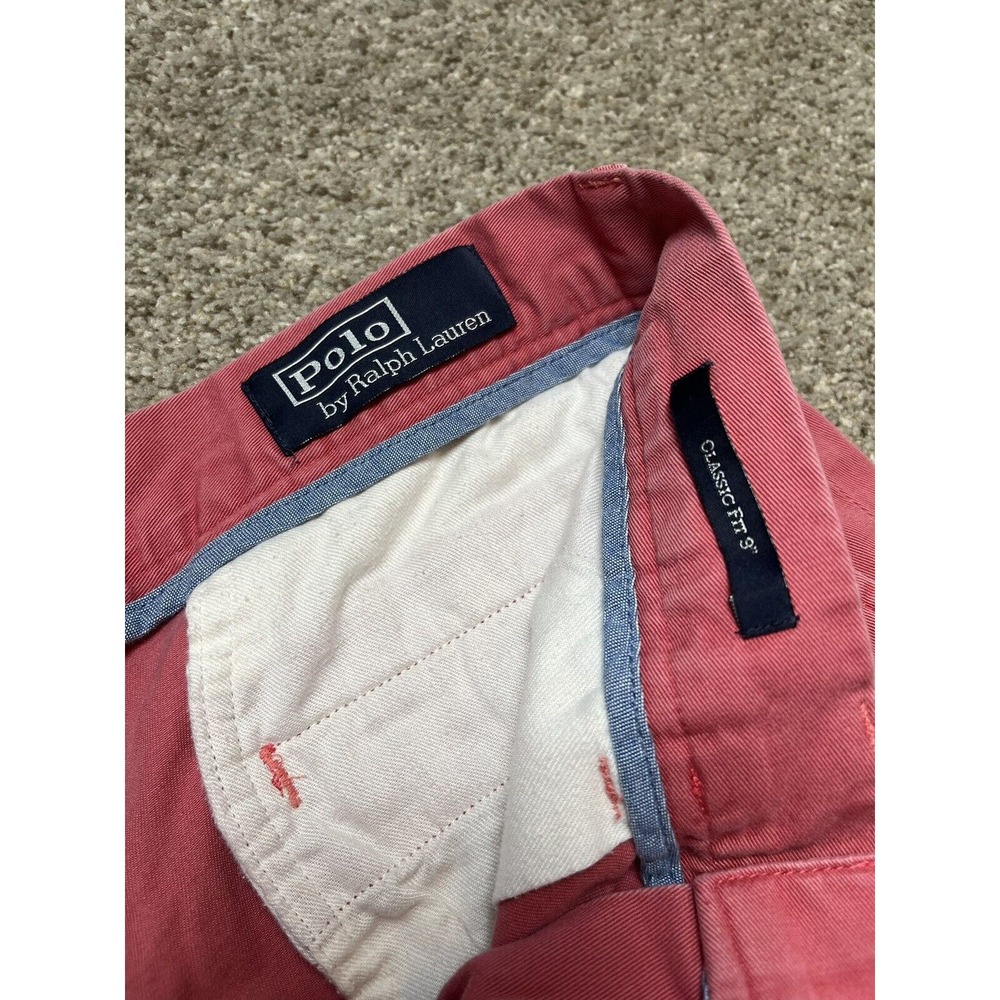 Polo Ralph Lauren Men's Chino Shorts Classic Fit Salmon Size 32 Cotton 9" Inseam - Picture 3 of 6
